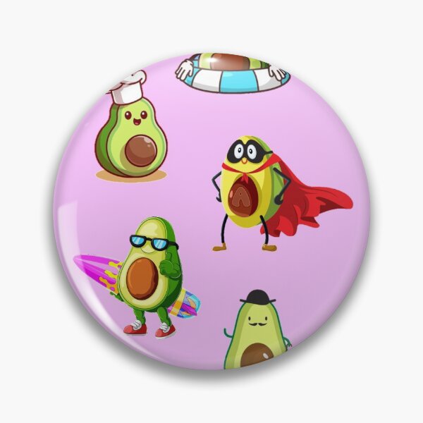 Item preview, funny avocado sticker pack pink designed and sold by Alessandro Portavoce.