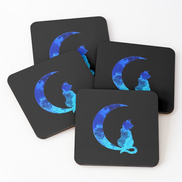 Item preview, Blue Crescent Moon and Cat designed and sold by Sebastian Grafmann.