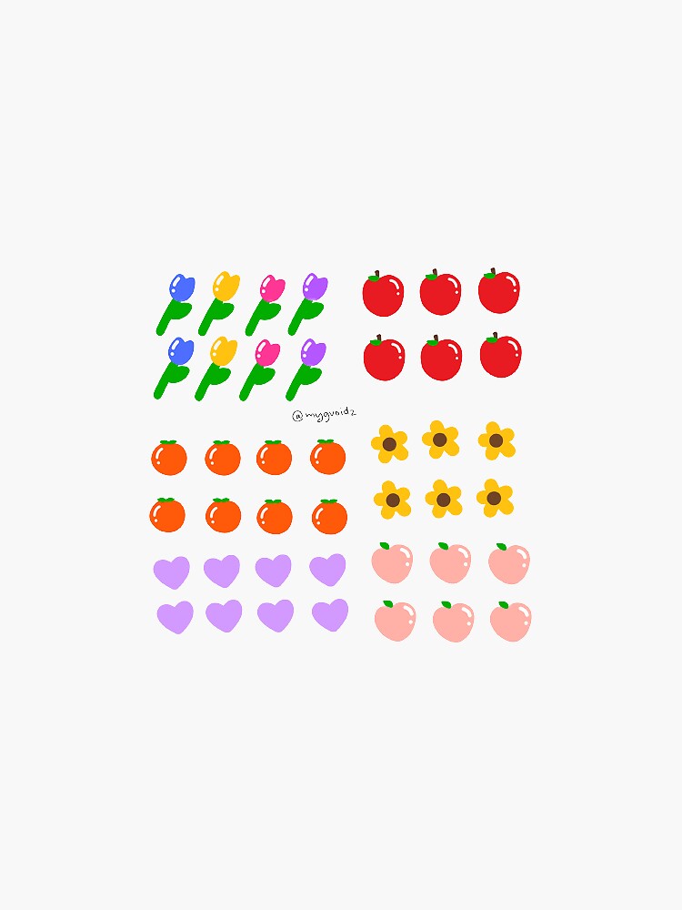 Aesthetic Korean Inspired Fruit And Flower Sticker Sheet Sticker For Sale By Mygvoidz Redbubble 2453