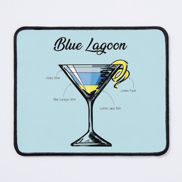 Item preview, Blue Lagoon Cocktail Recipe designed and sold by HuckleberryArts.