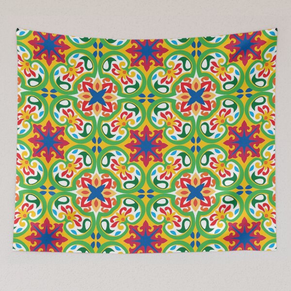 Item preview, Happy Azulejos tiles, purple and yellow, beautiful shapes designed and sold by FK-UK.