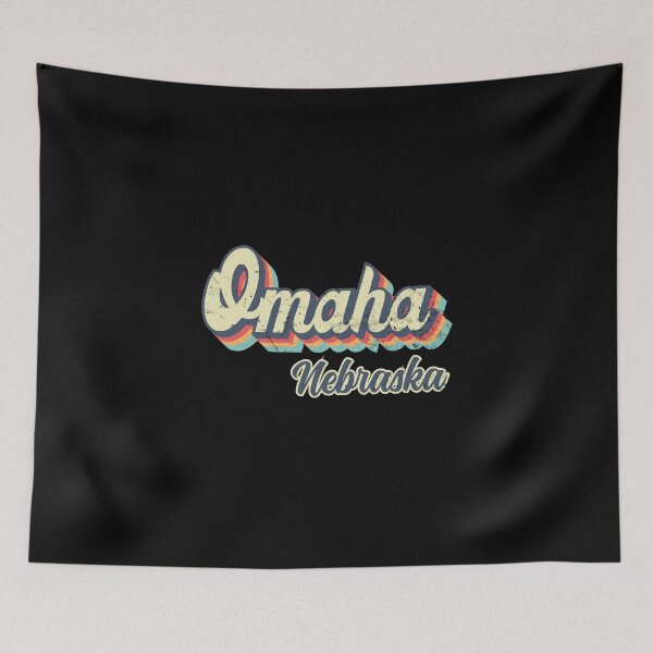 Item preview, Omaha city Nebraska Retro Vintage 70s rainbow designed and sold by Teelogic.