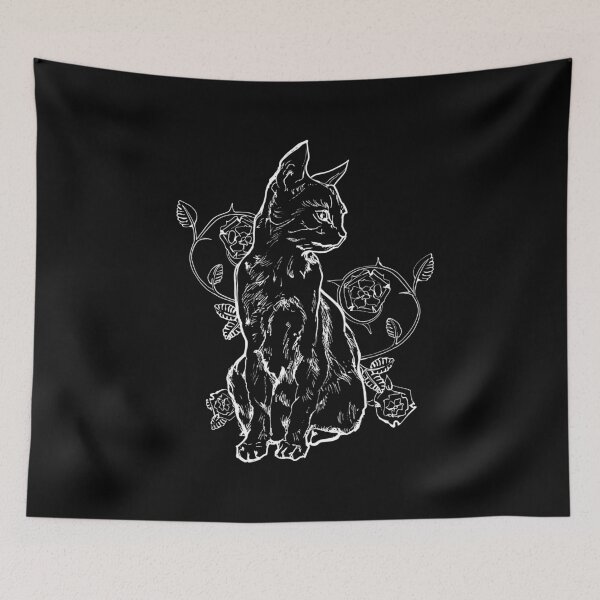 Item preview, Goth Cat With Roses designed and sold by Miriam Steinau.