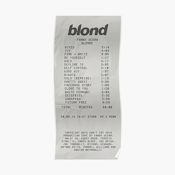 Frank = Blond Receipt -  Poster