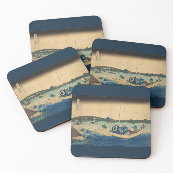 Item preview, Sunset over Ryogoku Bridge from the Onmaya Embankment by Katsushika Hokusai designed and sold by DragonXX.