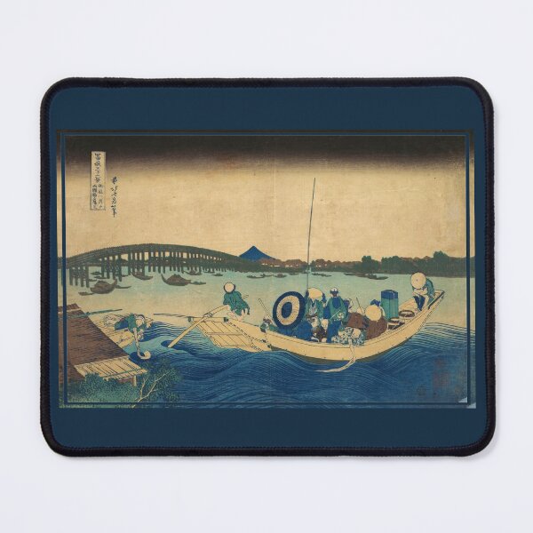 Item preview, Sunset over Ryogoku Bridge from the Onmaya Embankment by Katsushika Hokusai designed and sold by DragonXX.
