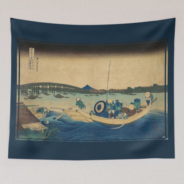 Item preview, Sunset over Ryogoku Bridge from the Onmaya Embankment by Katsushika Hokusai designed and sold by DragonXX.