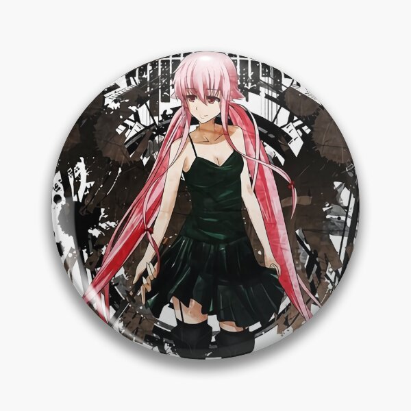 Angry Gasai Yuno Badge Future Diary Mirai Nikki Metal Brooch Soft