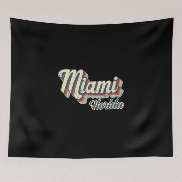 Item preview, Miami city Florida Retro Vintage 70s rainbow designed and sold by Teelogic.