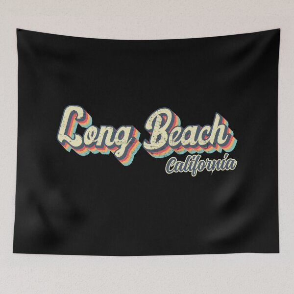 Item preview, Long Beach city California Retro Vintage 70s rainbow designed and sold by Teelogic.