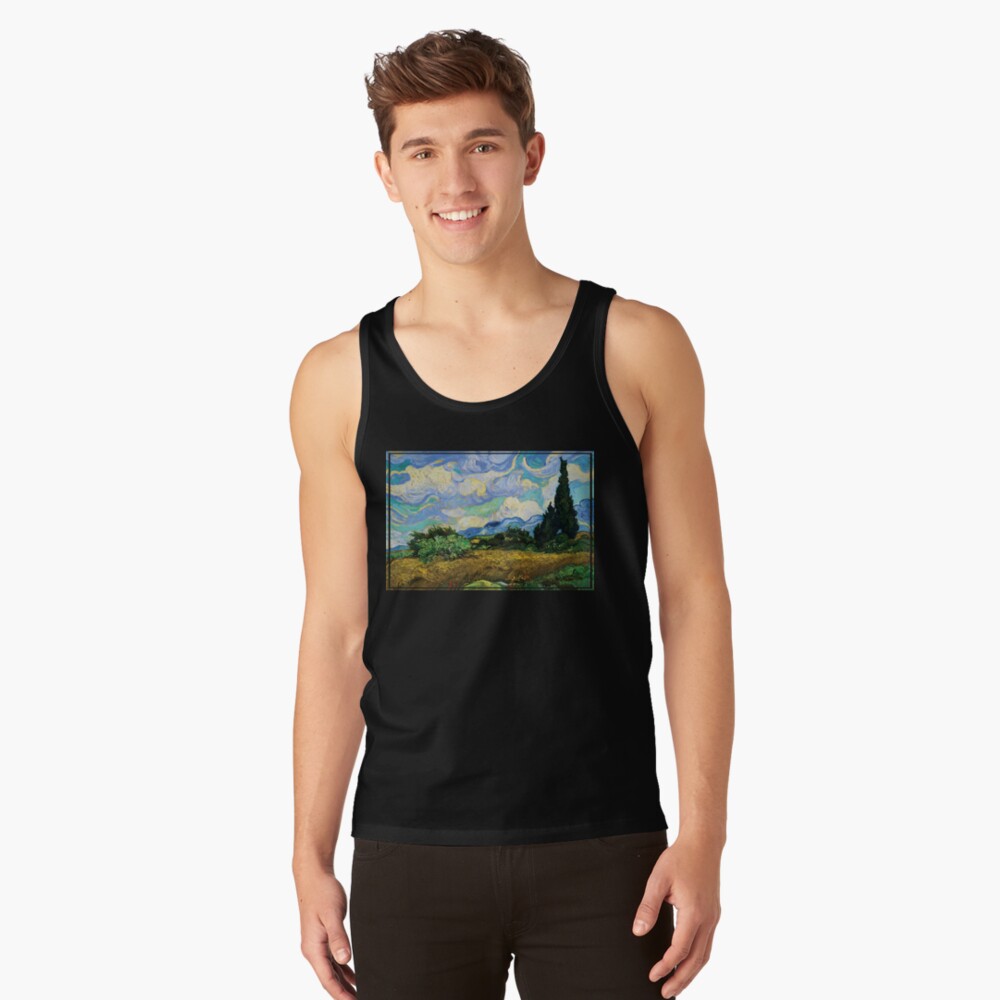 Discover Wheat Field with Cypresses by Vincent van Gogh Tank Top
