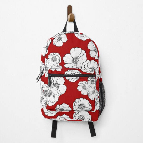 Item preview, Red and White Poppy Flower  designed and sold by KaranSaengarun.