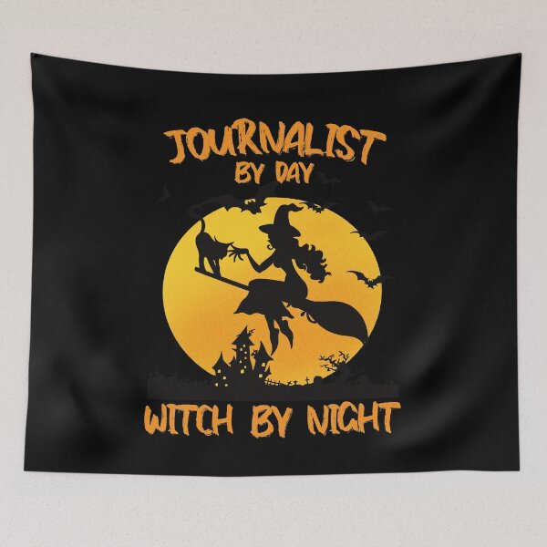 Item preview, journalist by day witch by night funny saying for halloween with witch picture scary design for mom for sister designed and sold by mydreamcatcher.