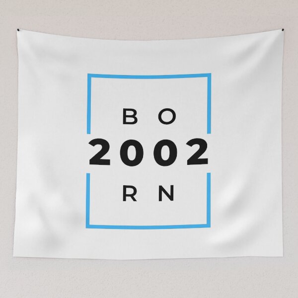 Item preview, Born 2002 - blue on white designed and sold by BlueThrow.