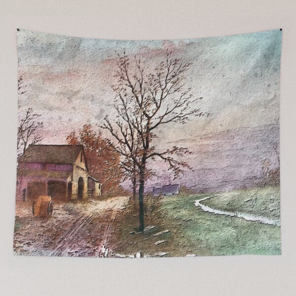 Item preview, Almost Evening Farm Shed In Autumn  designed and sold by MJDezigns.