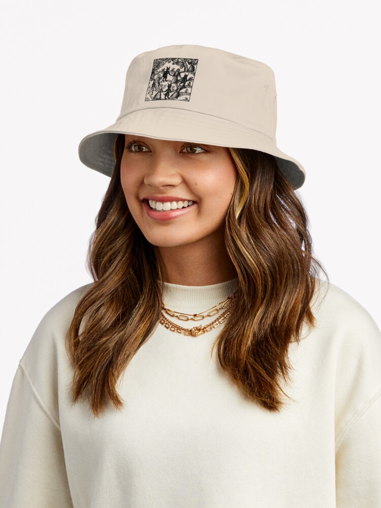 Beach Sun Hat ，Bucket Hat Summer Hats Punk Skeleton Bucket Hat