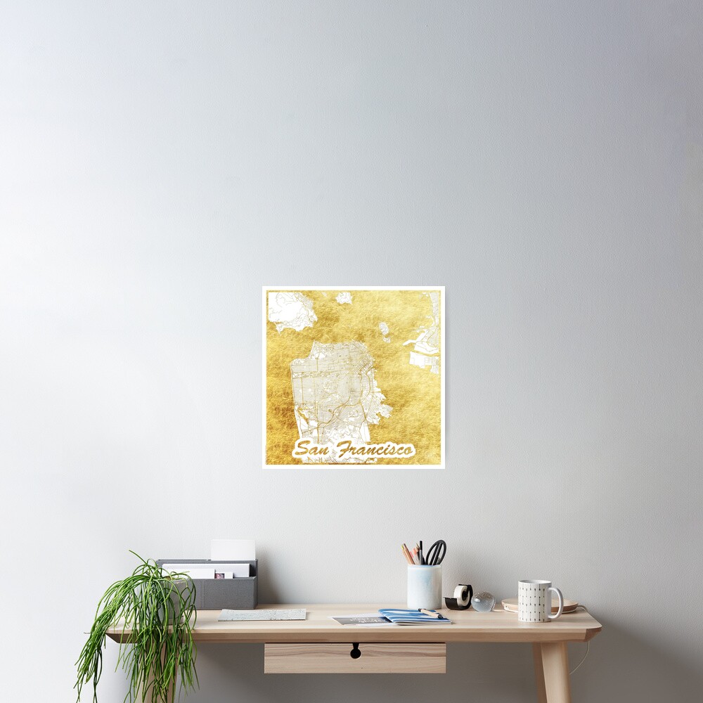 San Francisco Map Gold Poster
