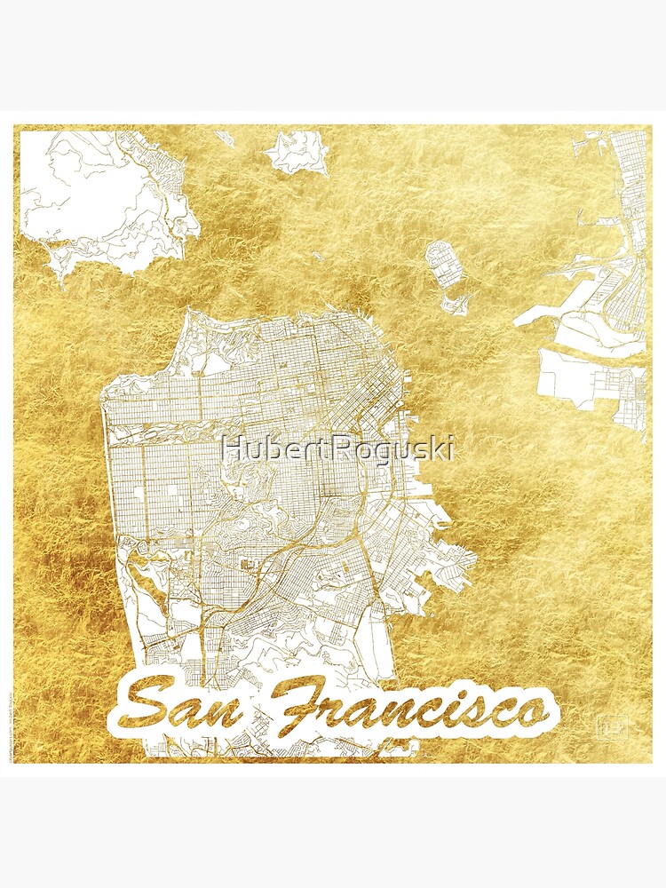 San Francisco Map Gold by HubertRoguski