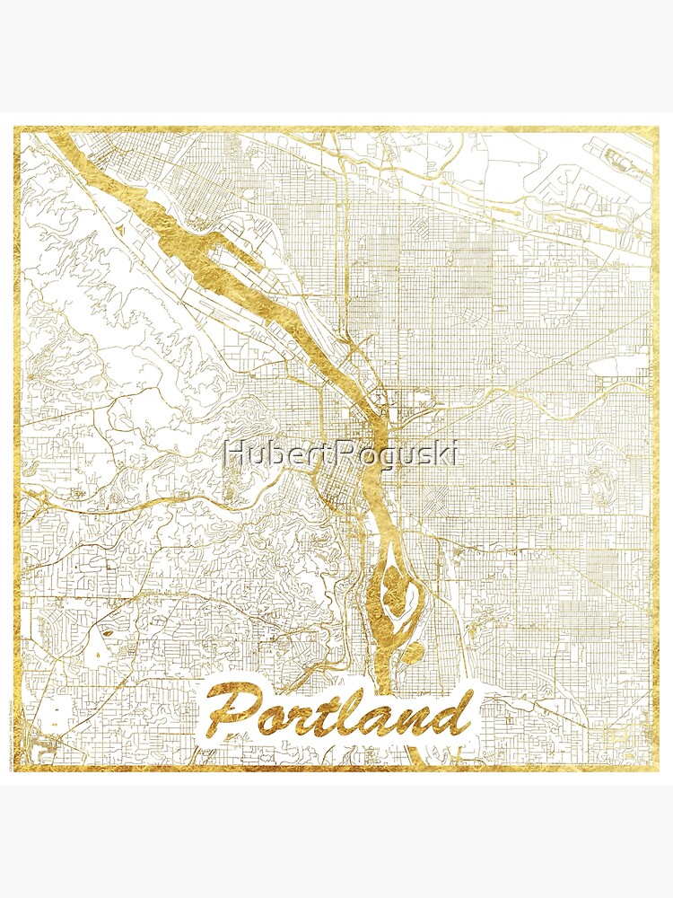 Portland Map Gold by HubertRoguski