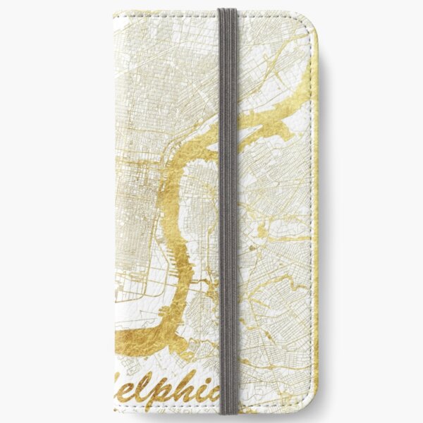 Philadelphia Map Gold iPhone Wallet