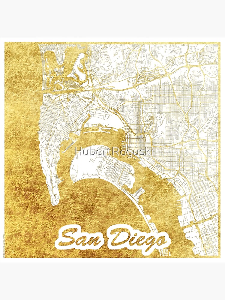 San Diego Map Gold by HubertRoguski