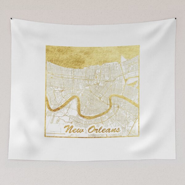Item preview, New Orleans Map Gold designed and sold by HubertRoguski.