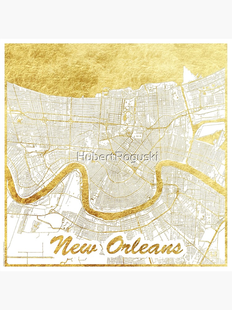 New Orleans Map Gold by HubertRoguski