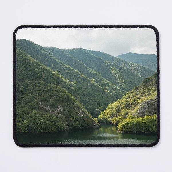 Item preview, Silence and Solitude - Verdant Mountains Hugging a Lake designed and sold by Georgia Mizuleva.