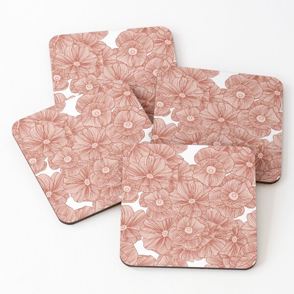 Item preview, Pink poppy flower lines  designed and sold by KaranSaengarun.