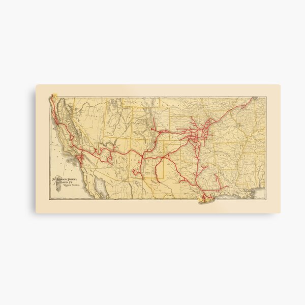 Item preview, Vintage Railway Map 1908 designed and sold by mollyfare.