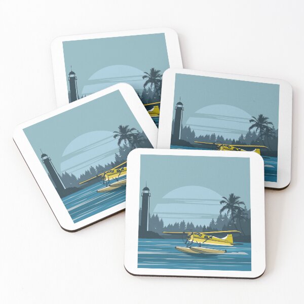 Item preview, Water landing Yellow Airplane Tropical designed and sold by artorno.