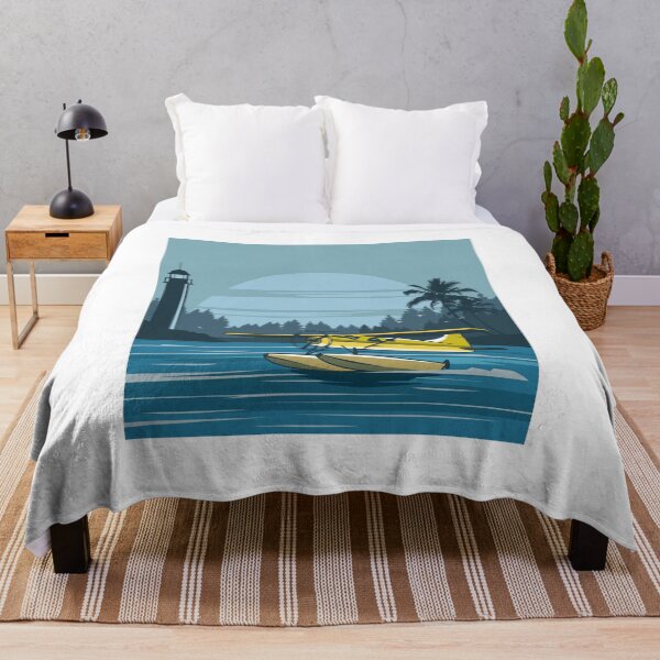 Item preview, Water landing Yellow Airplane Tropical designed and sold by artorno.