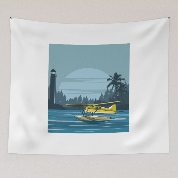 Item preview, Water landing Yellow Airplane Tropical designed and sold by artorno.