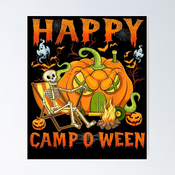 Item preview, Camper Halloween Skeleton Camping Calabaza designed and sold by ritaz78.