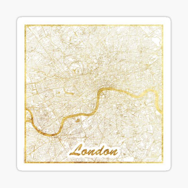 London Map Gold Sticker