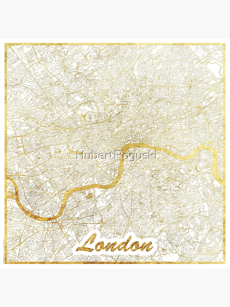 London Map Gold by HubertRoguski