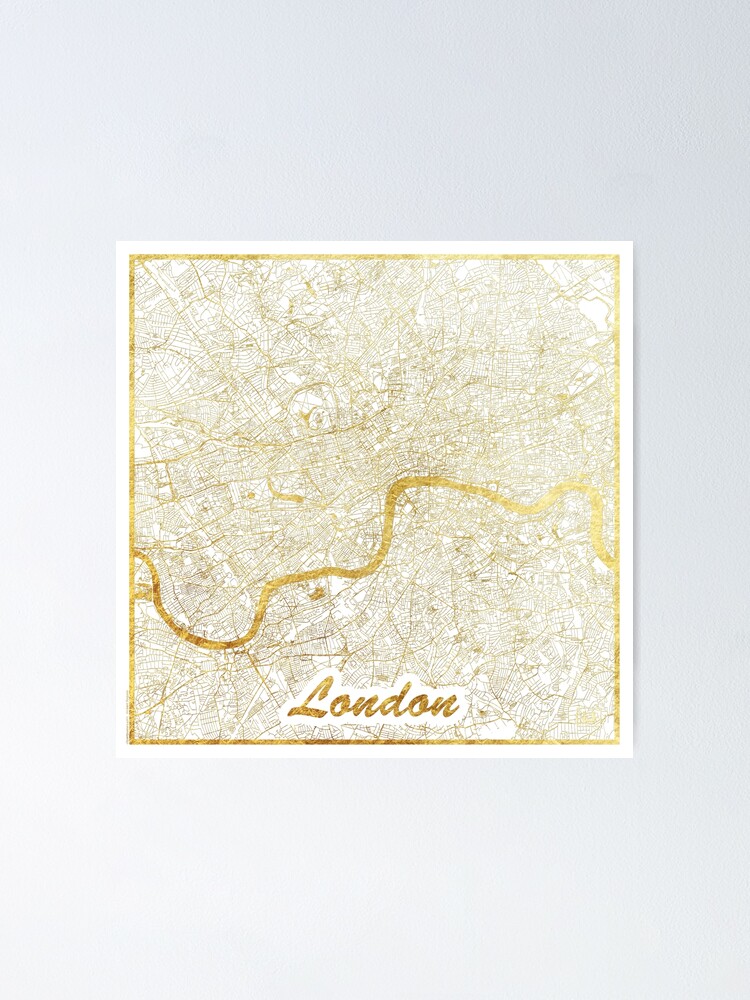 Alternate view of London Map Gold Poster