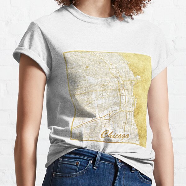 Chicago Map Gold Classic T-Shirt