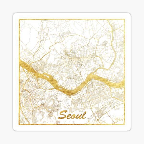 Seoul Map Gold Sticker