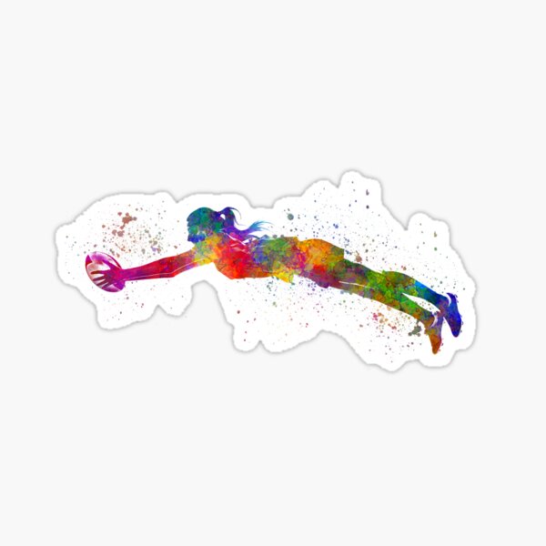 Item preview, women's rugby in watercolor designed and sold by paulrommer.