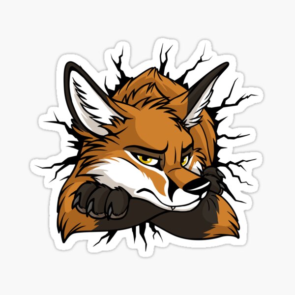 STUCK Red Fox / Fuchs (black cracks) Sticker