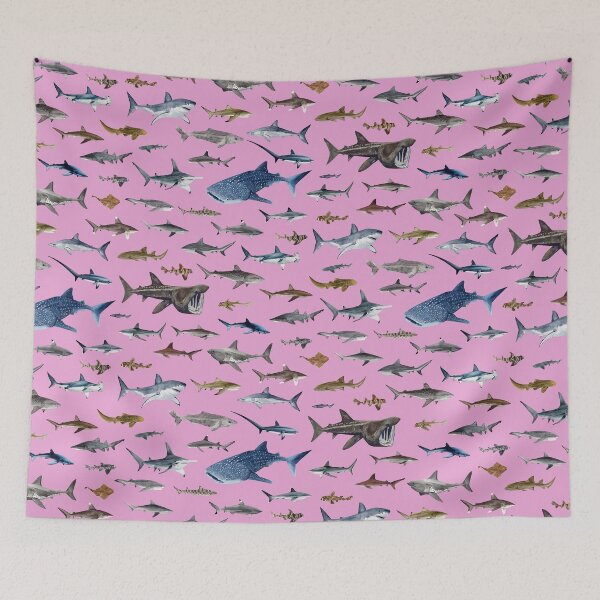 Item preview, SHARKS poster-lillac designed and sold by BEATRIZ ABAITUA.