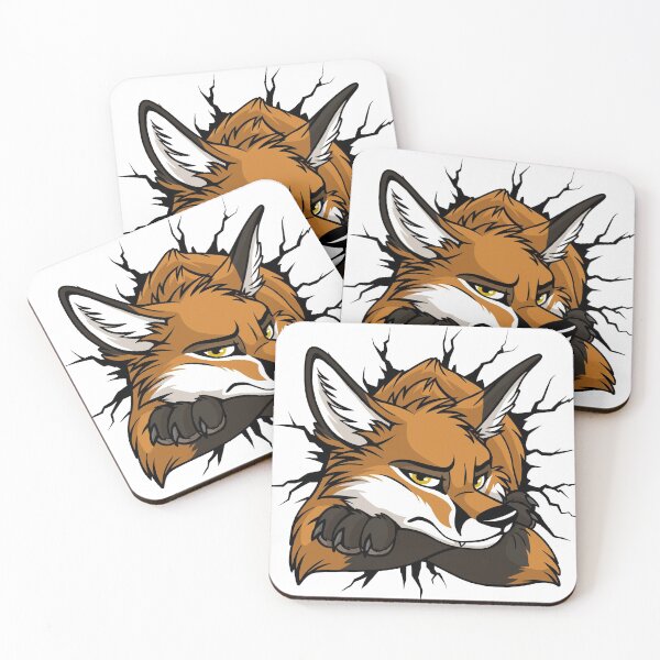 Item preview, STUCK Red Fox / Fuchs (black cracks) designed and sold by The Art of TaniDaReal.