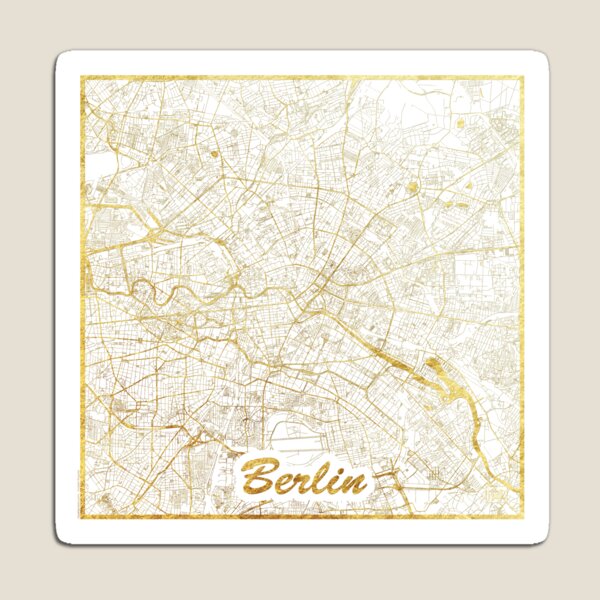 Berlin Map Gold Magnet