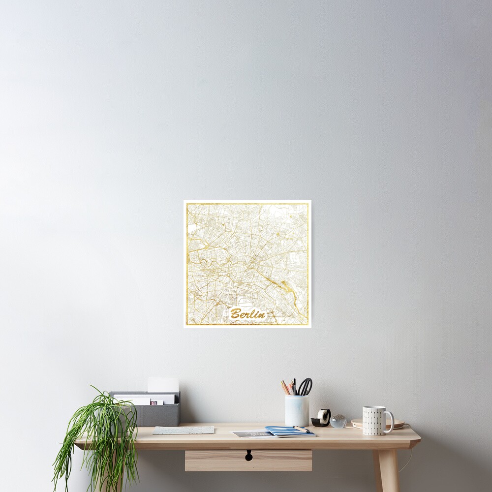 Berlin Map Gold Poster