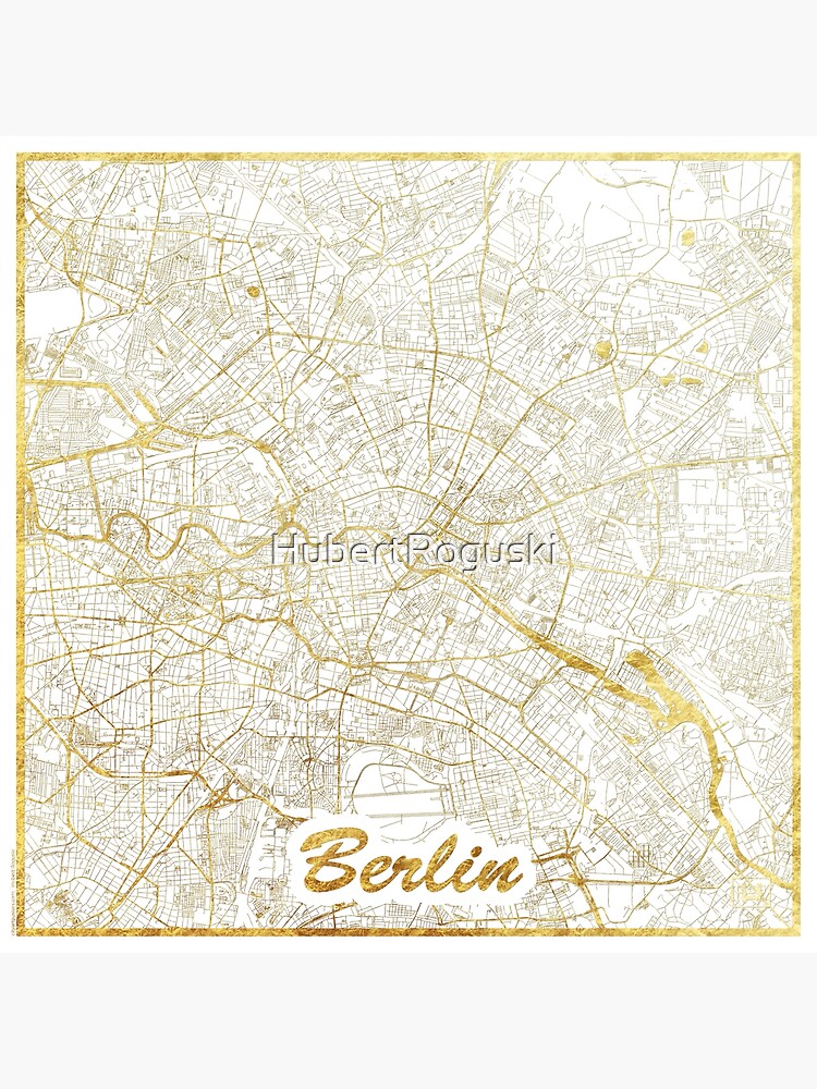 Berlin Map Gold by HubertRoguski