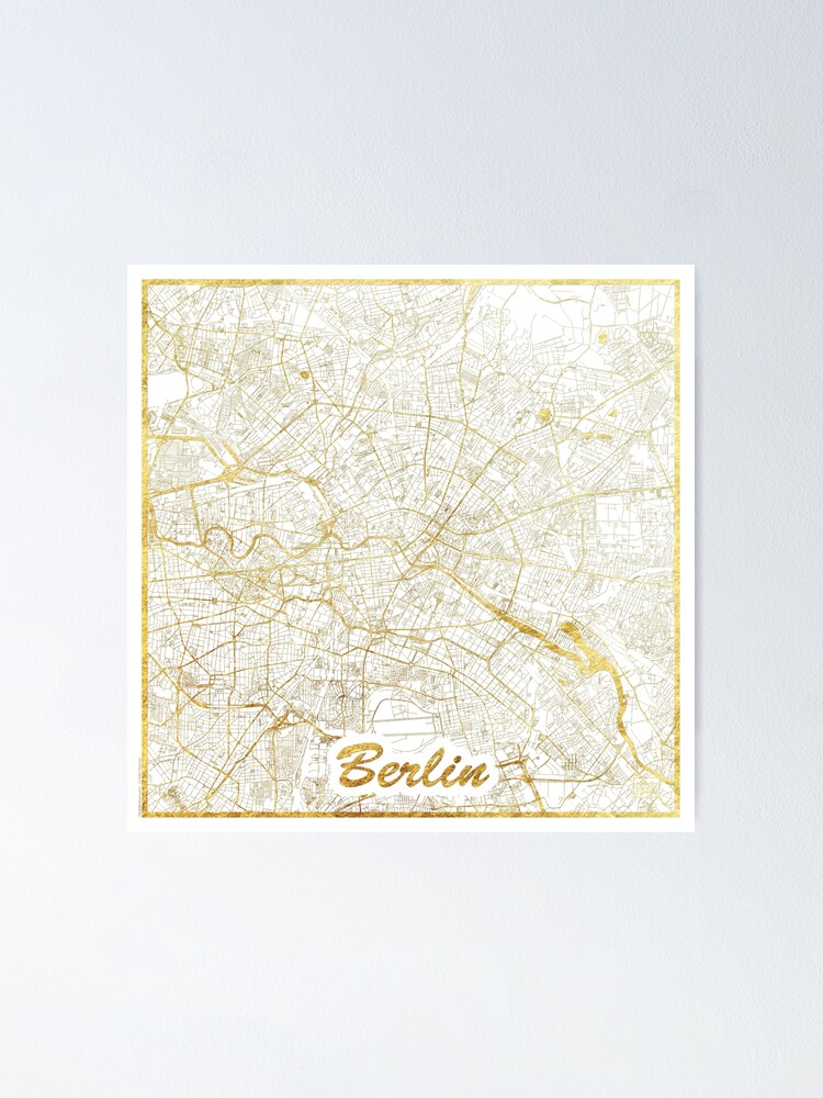 Alternate view of Berlin Map Gold Poster
