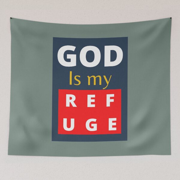 Item preview, God is my refuge designed and sold by WORDtoARTwork.