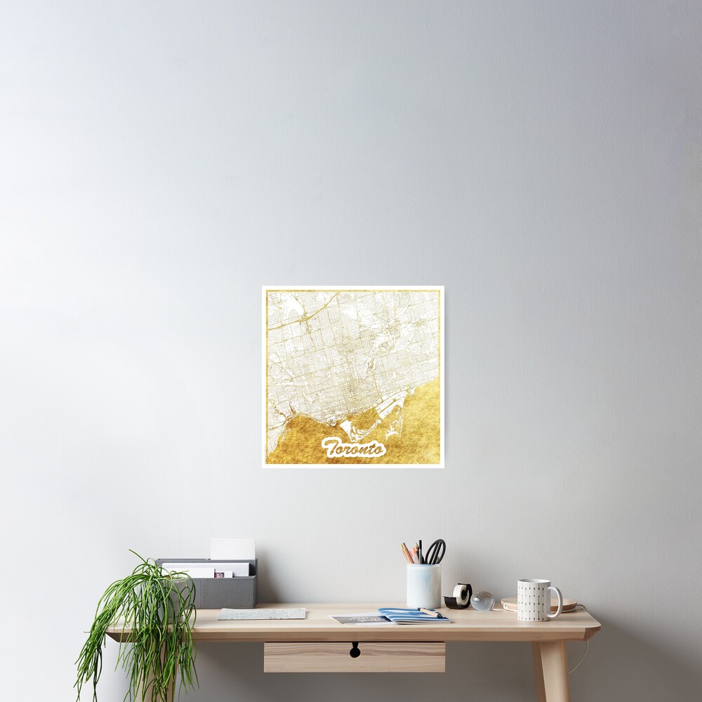 Toronto Map Gold Poster