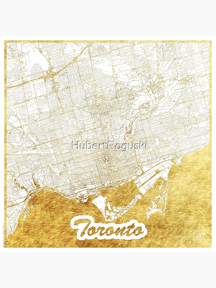 Toronto Map Gold by HubertRoguski